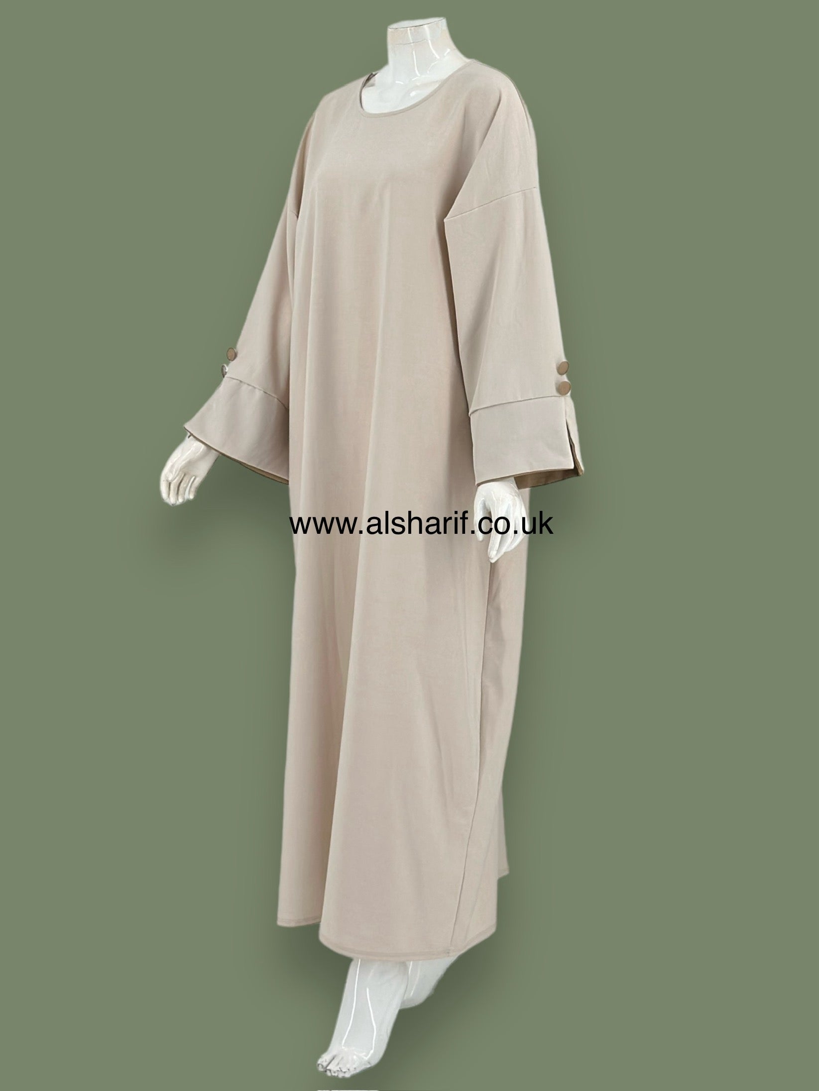 Elegant Split Cuff Plain Abaya - AB123
