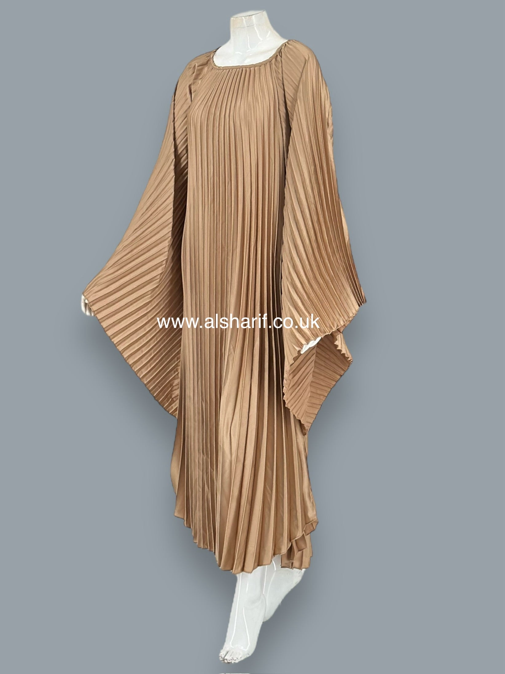 Pleated Butterfly Silk Kaftan Dress - KD137