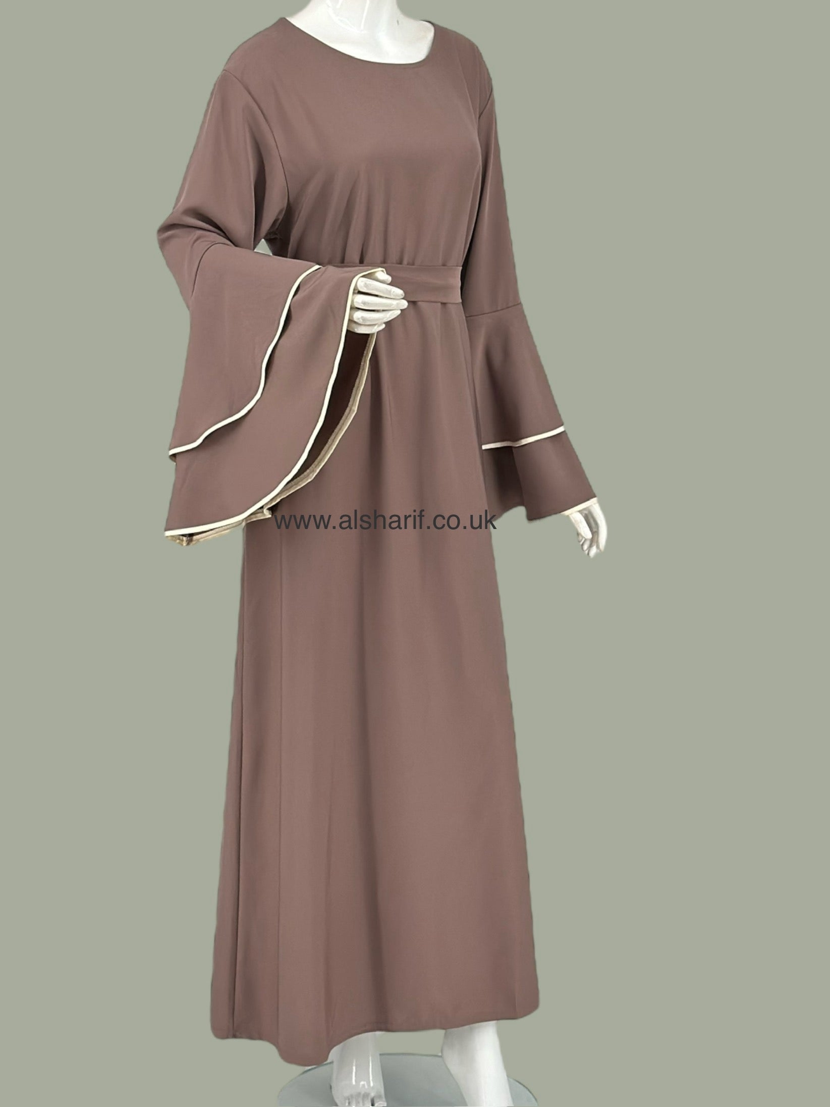Satin Bell Sleeve Abaya Dress - AD83