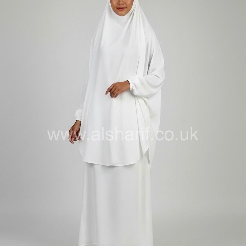 Two Piece Satin Jilbab Set (Khimar + Skirt)