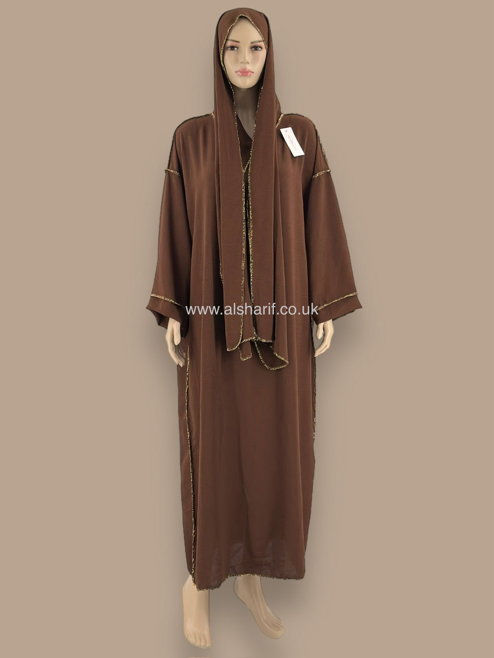 Wide Abaya Jilbab With Attached Hijab - AB101