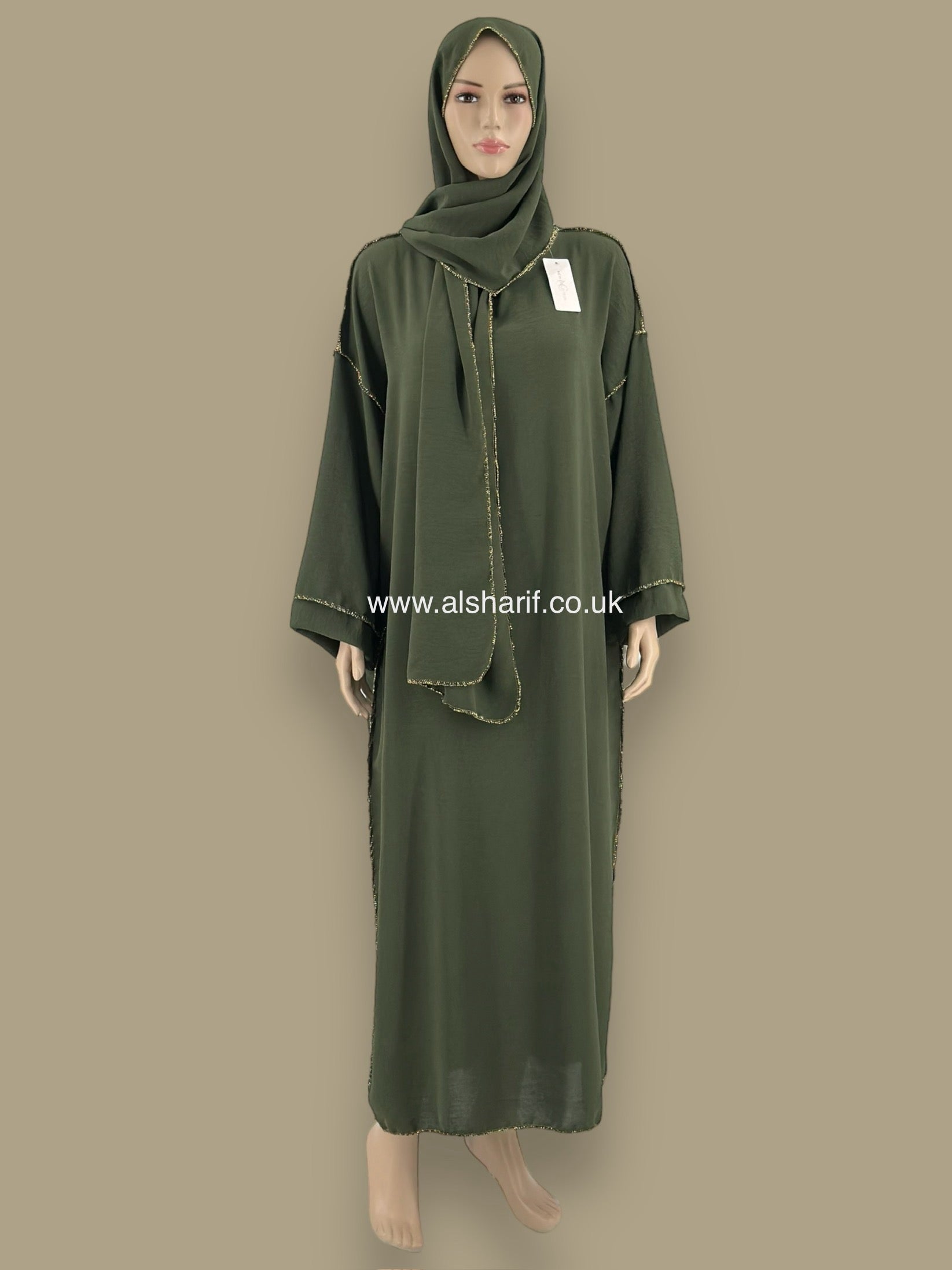 Wide Abaya Jilbab With Attached Hijab - AB101