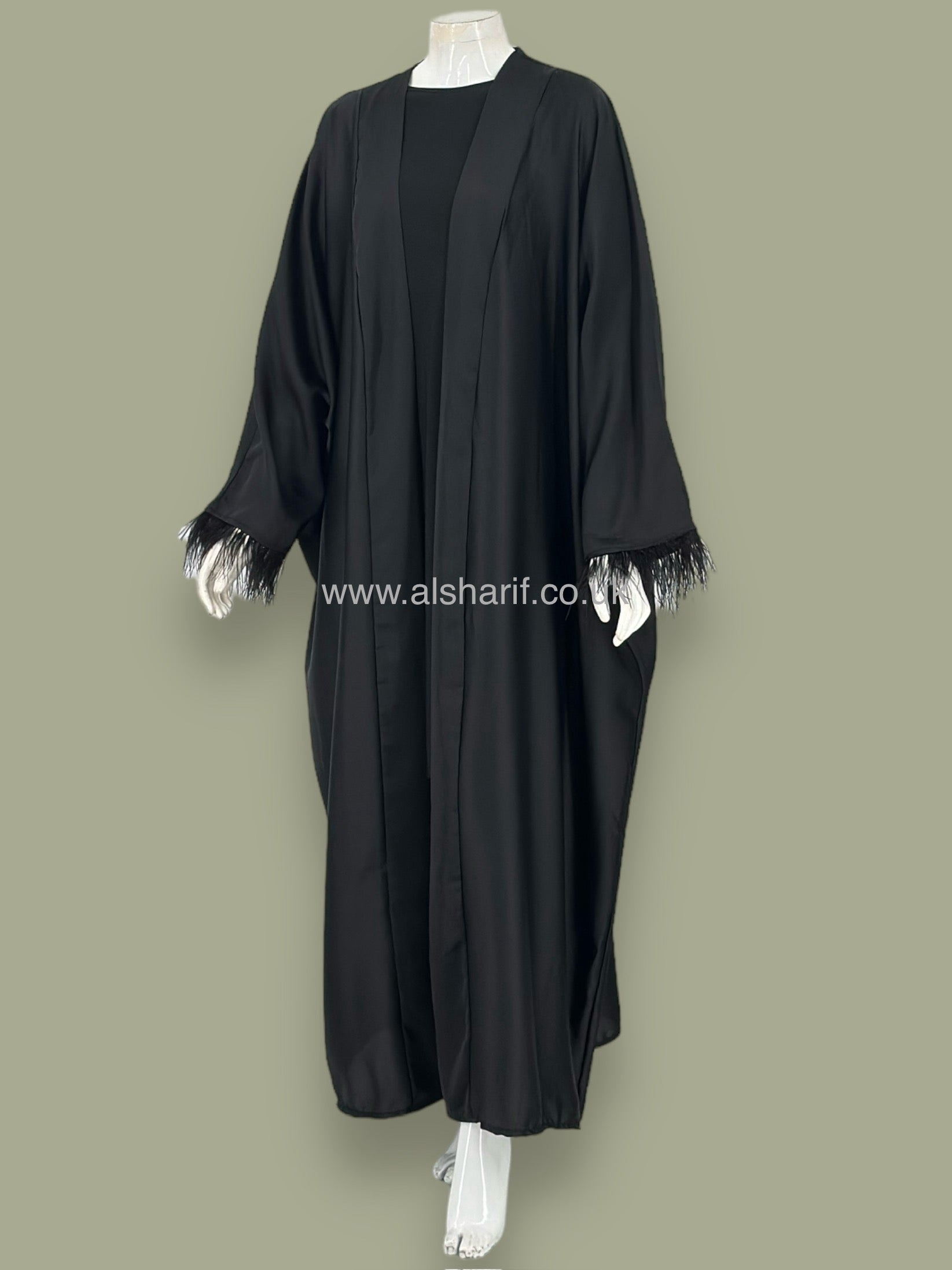 Feather Batwing Sleeve Silk Kimono - CK125