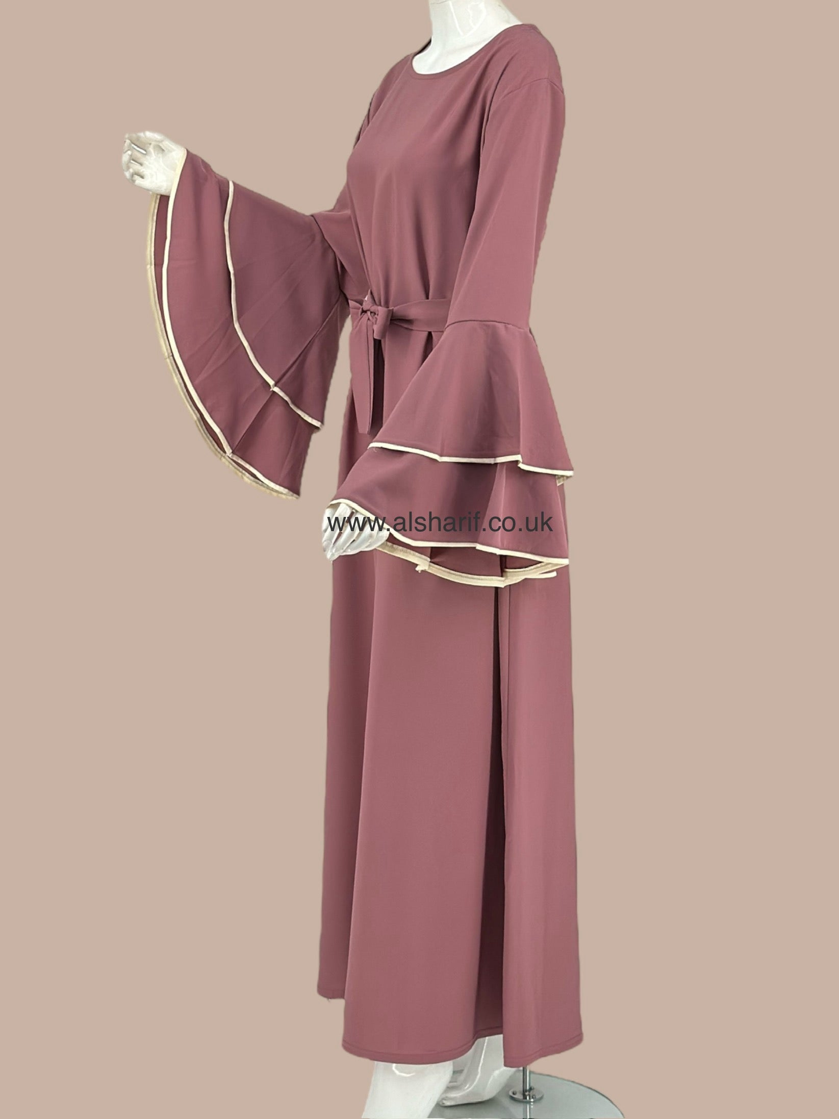 Satin Bell Sleeve Abaya Dress - AD83