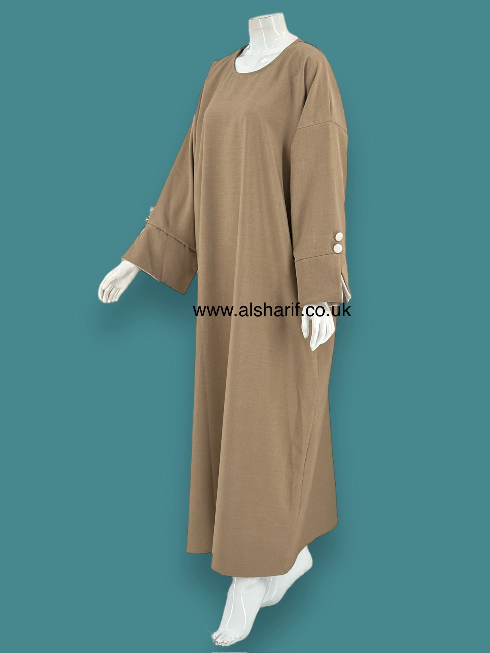 Elegant Split Cuff Plain Abaya - AB123