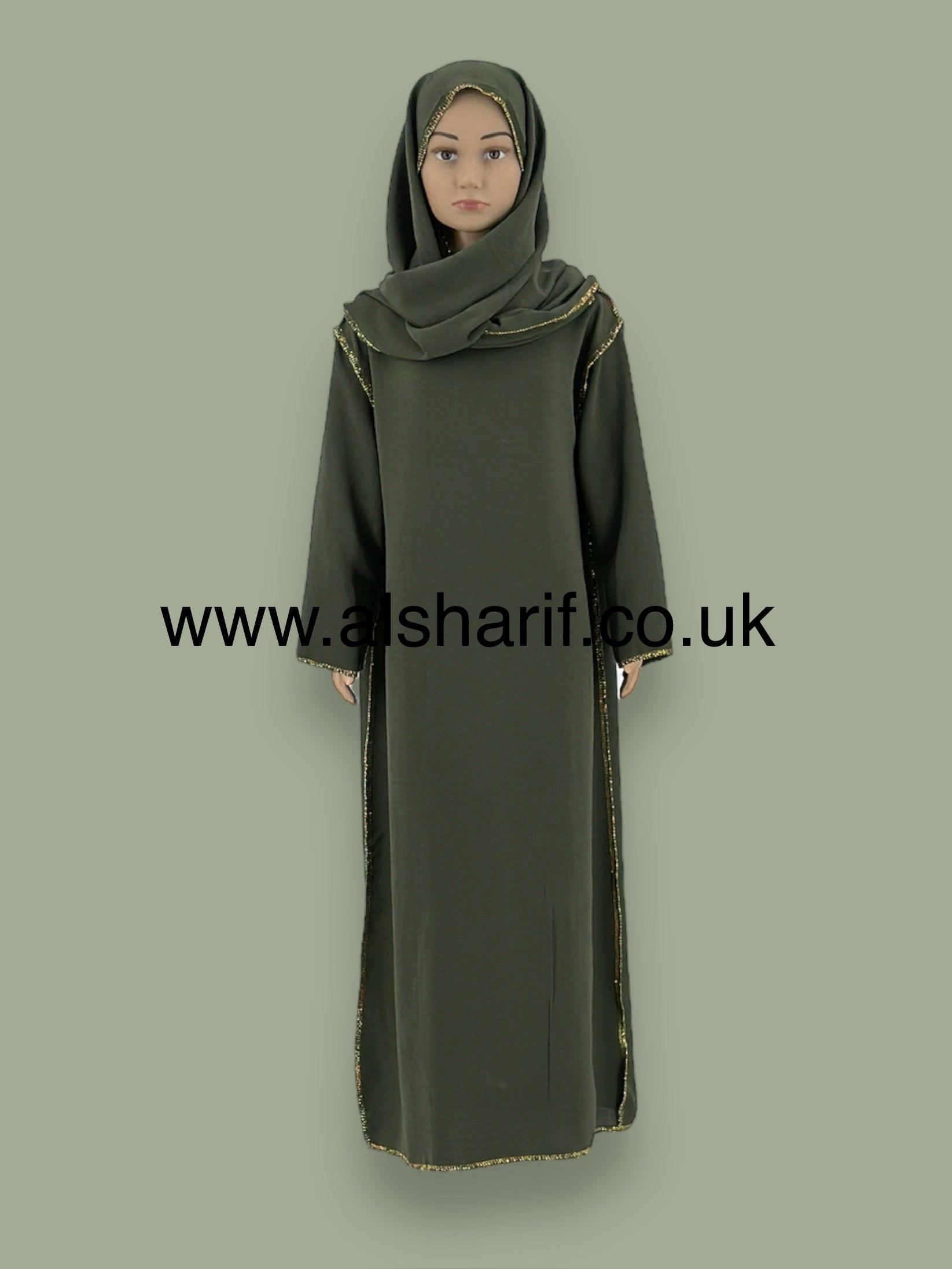 Girls Abaya Jilbab With Attached Hijab - GA113