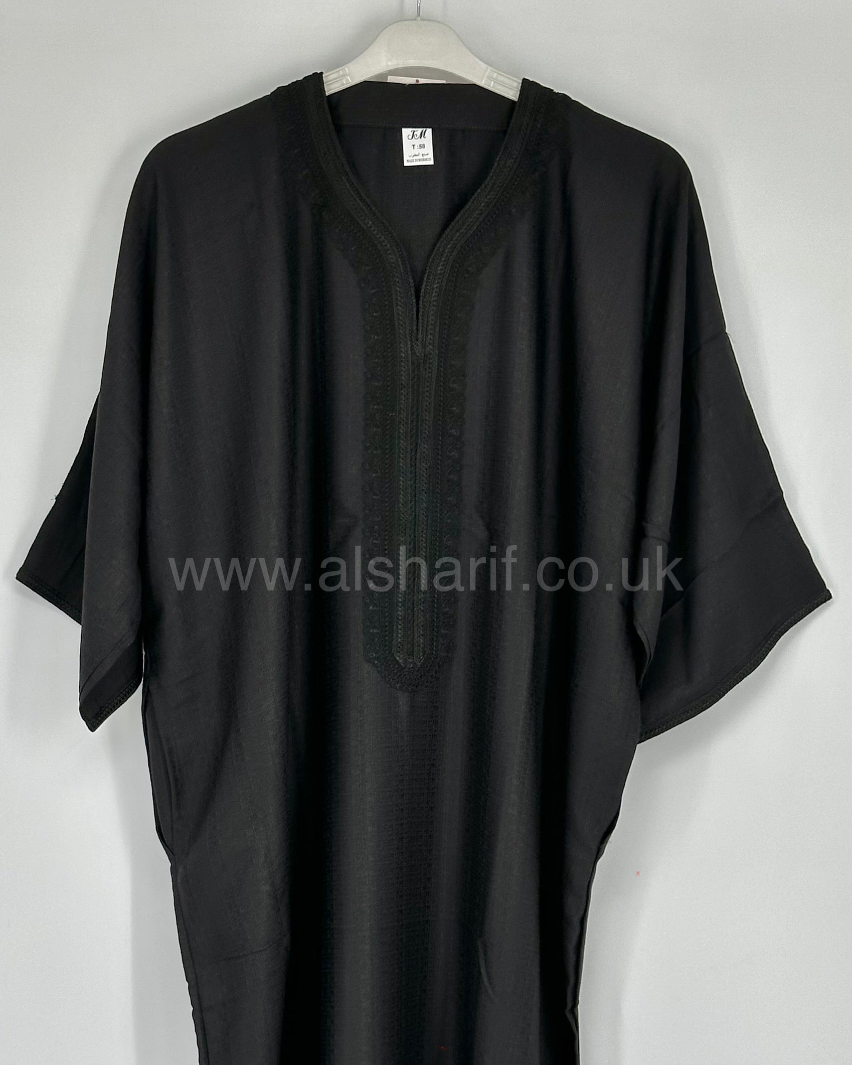 Black Moroccan Thobe Jubba Gandoura