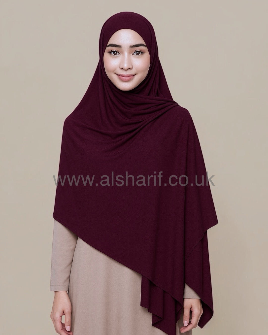 Maxi Emirati Jersey Hijab Burgundy Maroon