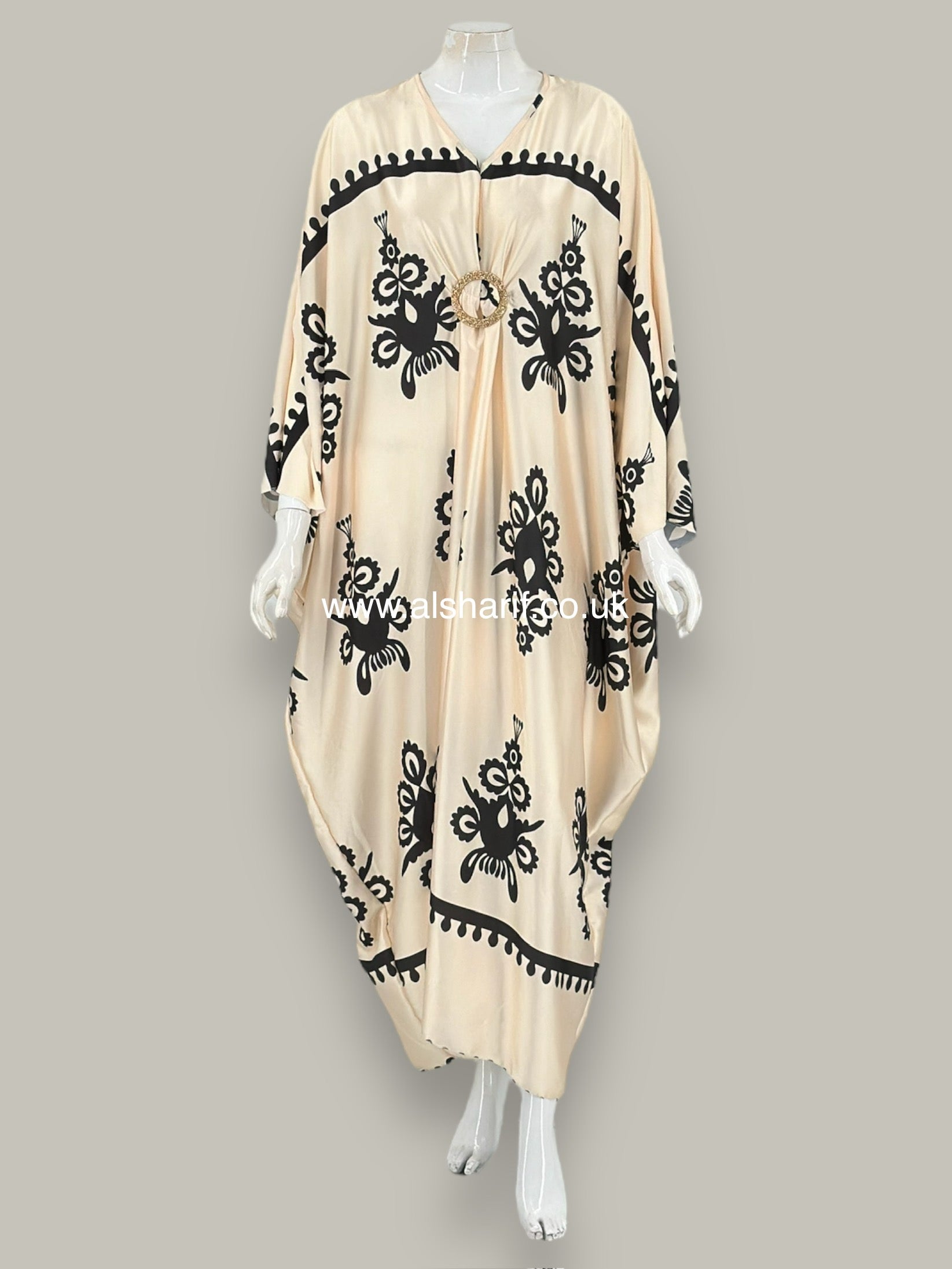 Butterfly Satin Kaftan Dress - KD152