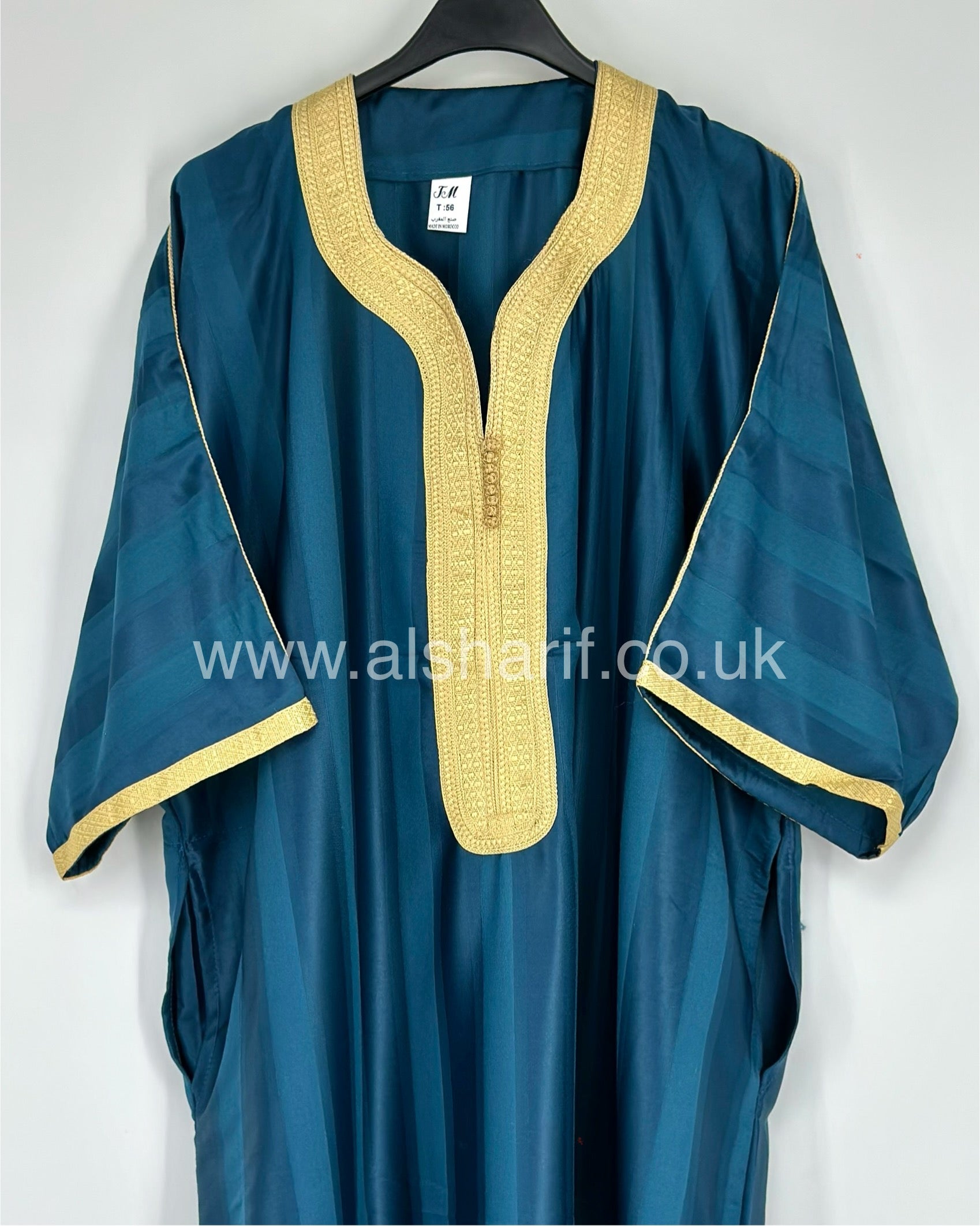 Teal Blue Moroccan Thobe Jubba Gandoura