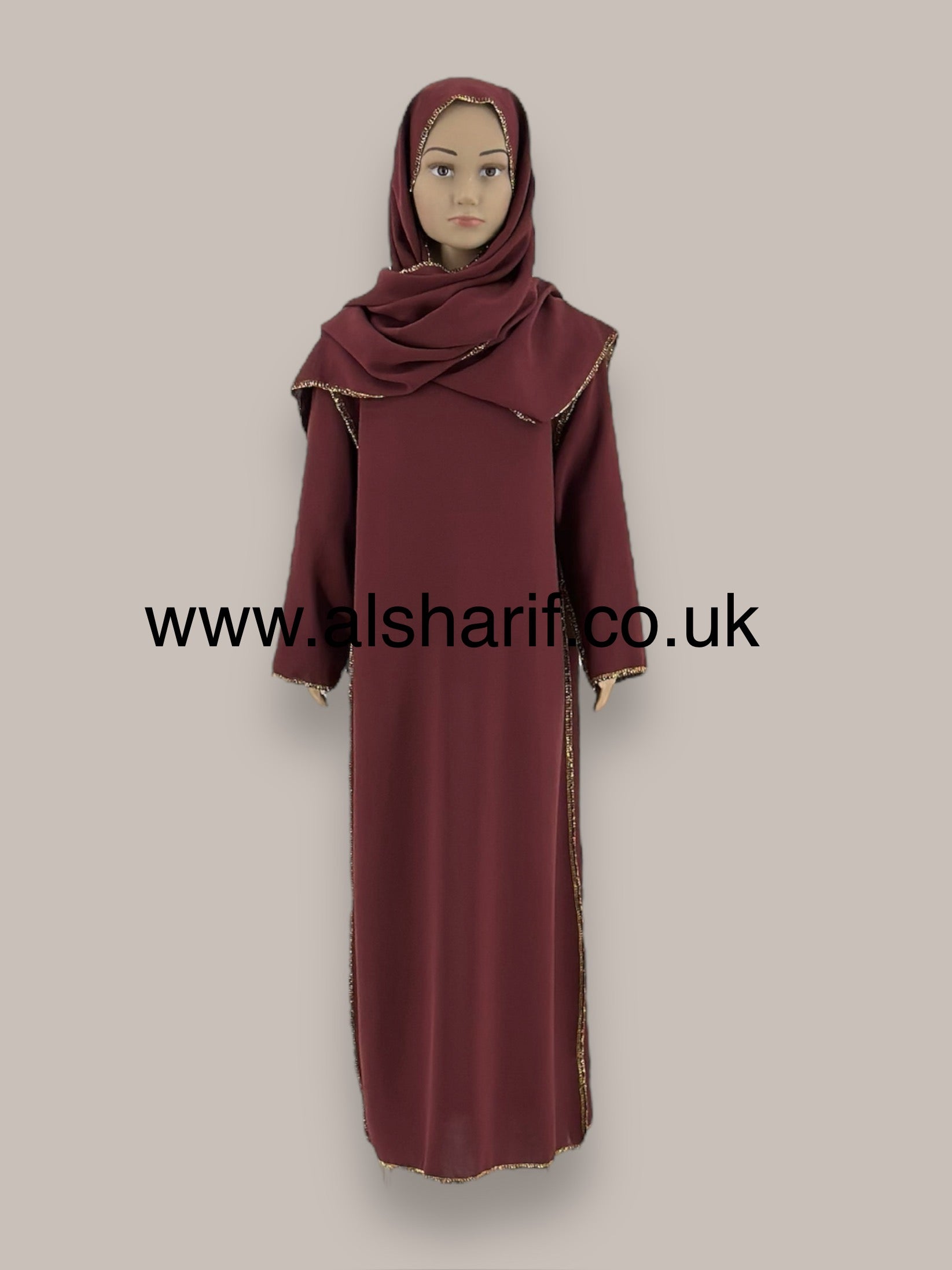 Girls Abaya Jilbab With Attached Hijab - GA114