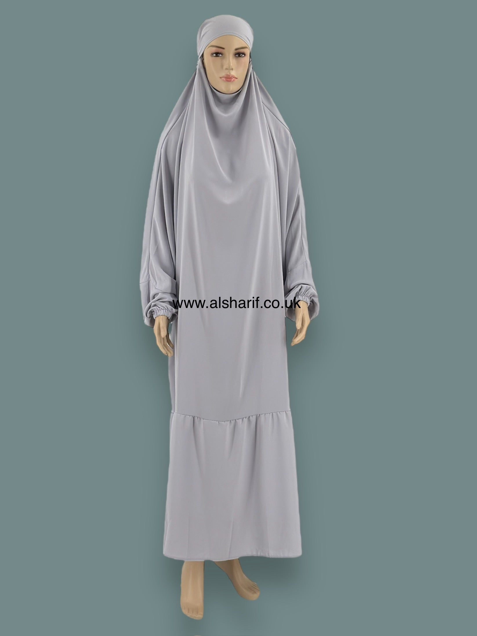 Wide Silk Tiered Abaya Jilbab - AB108