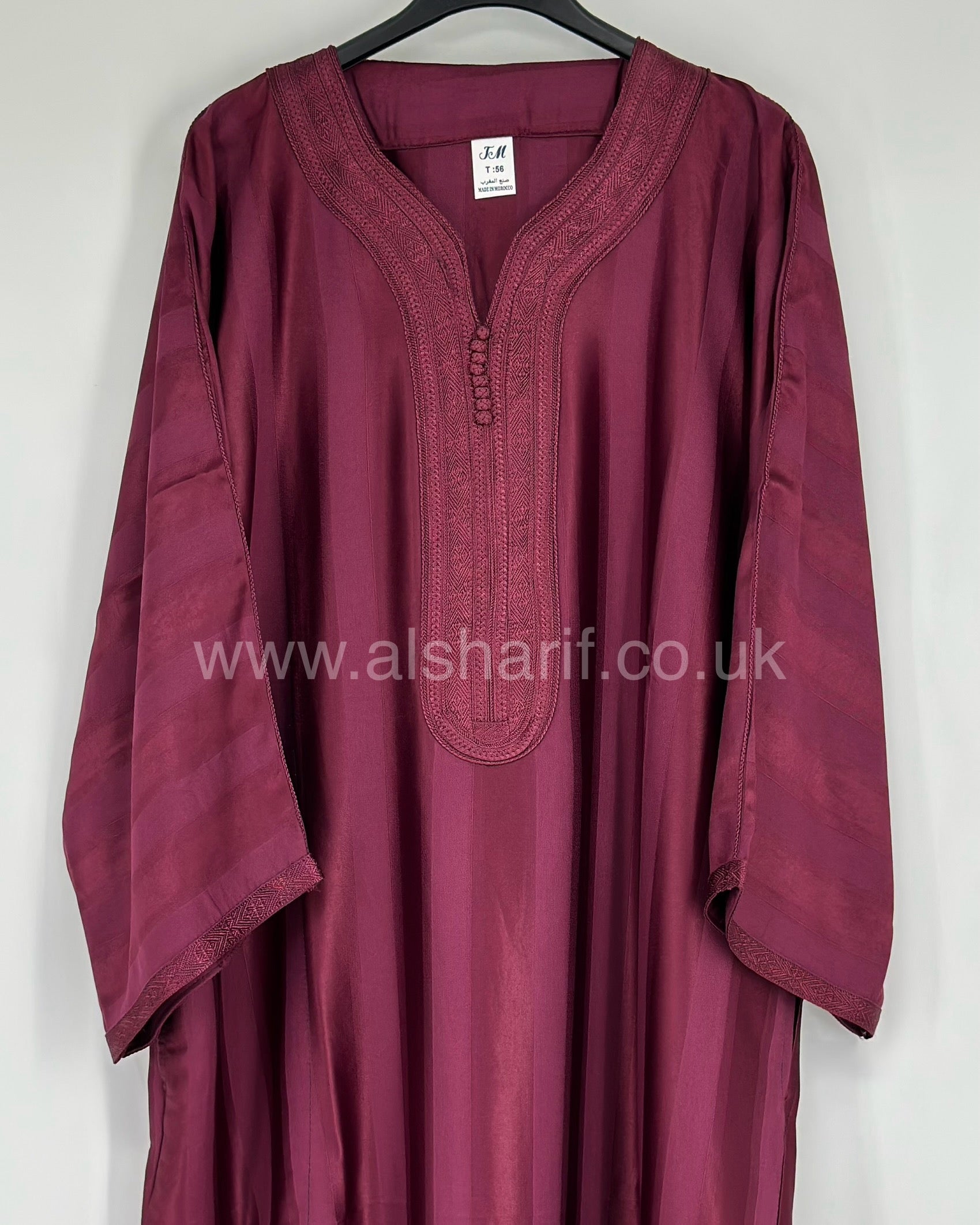 Burgundy Moroccan Thobe Jubba Gandoura