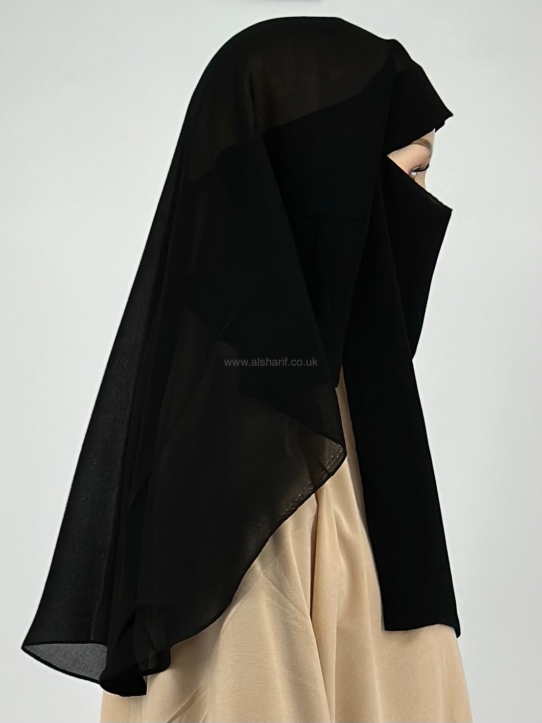 2 layer Black Niqab