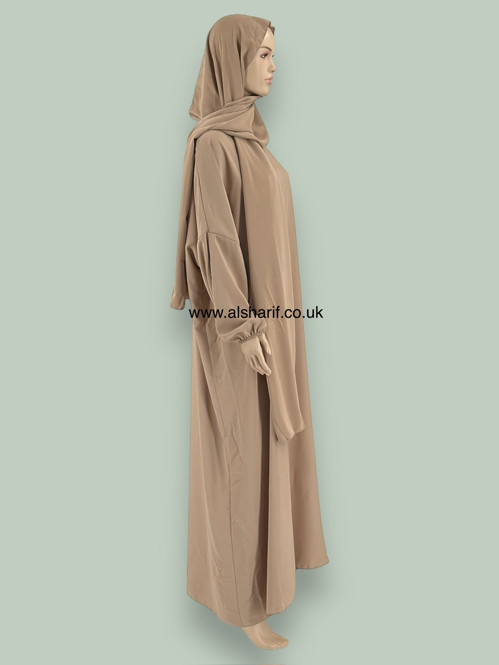 Wide Nida Silky Abaya Jilbab With Attached Hijab - AB88