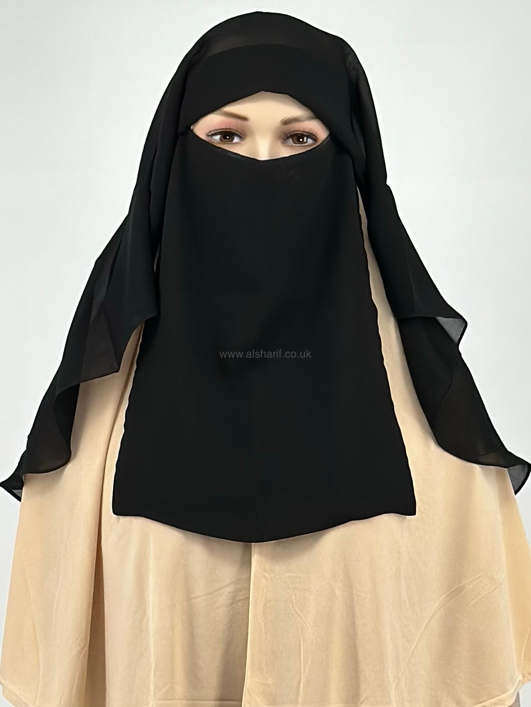 2 layer Black Niqab