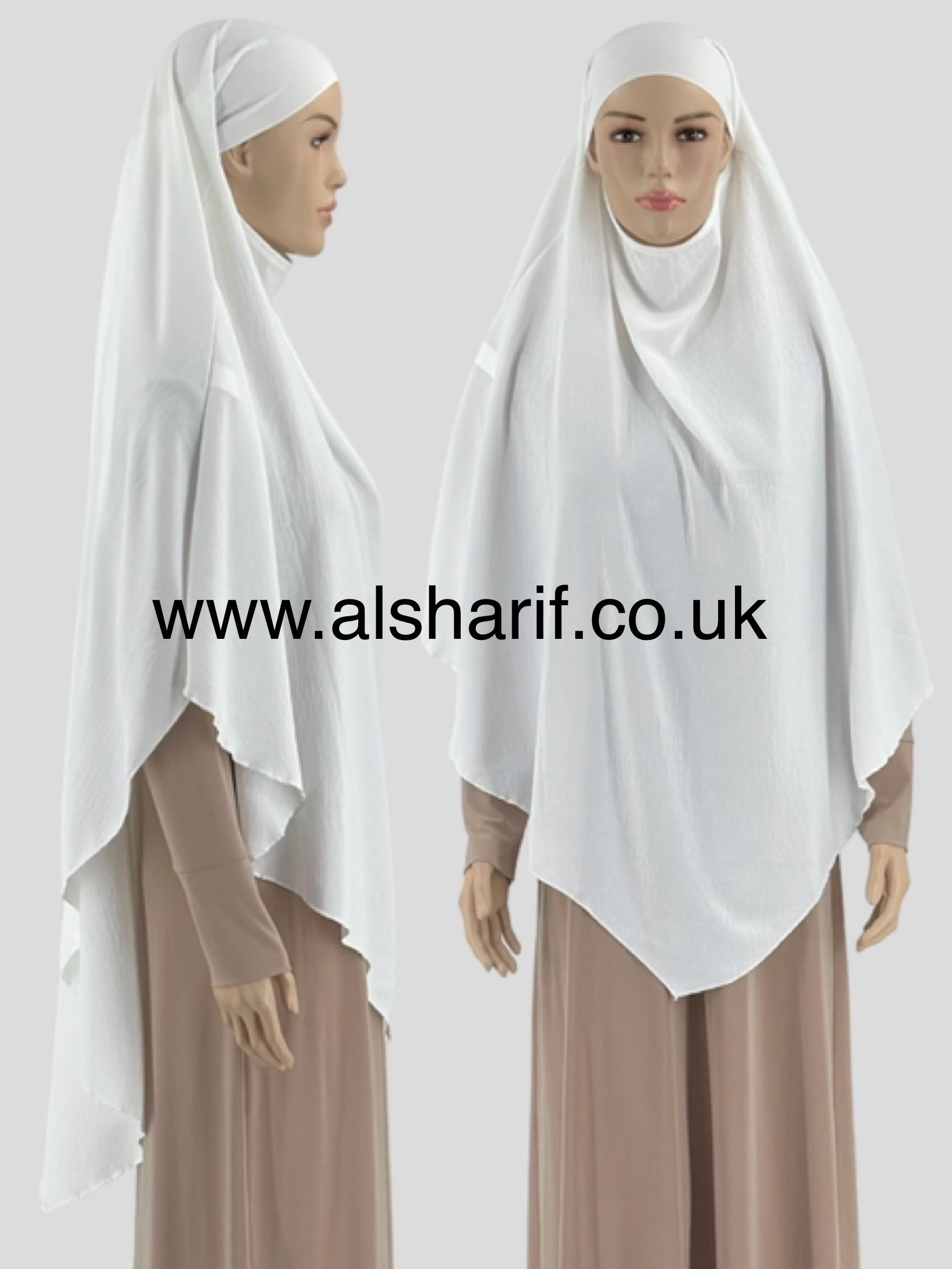 Soft Crepe Khimar Hijab - KPL7 (Off White)