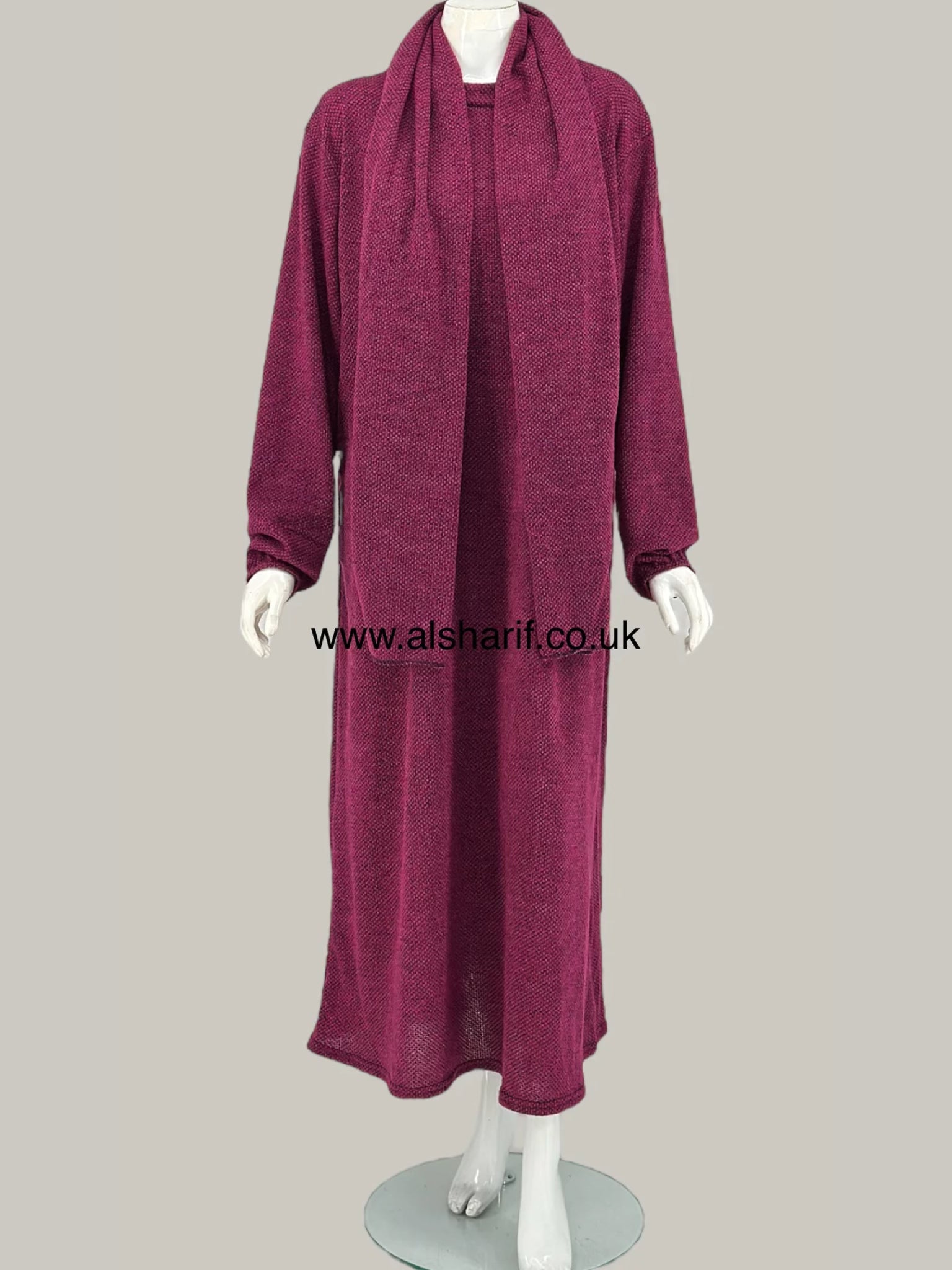 Winter Abaya Dress With Scarf