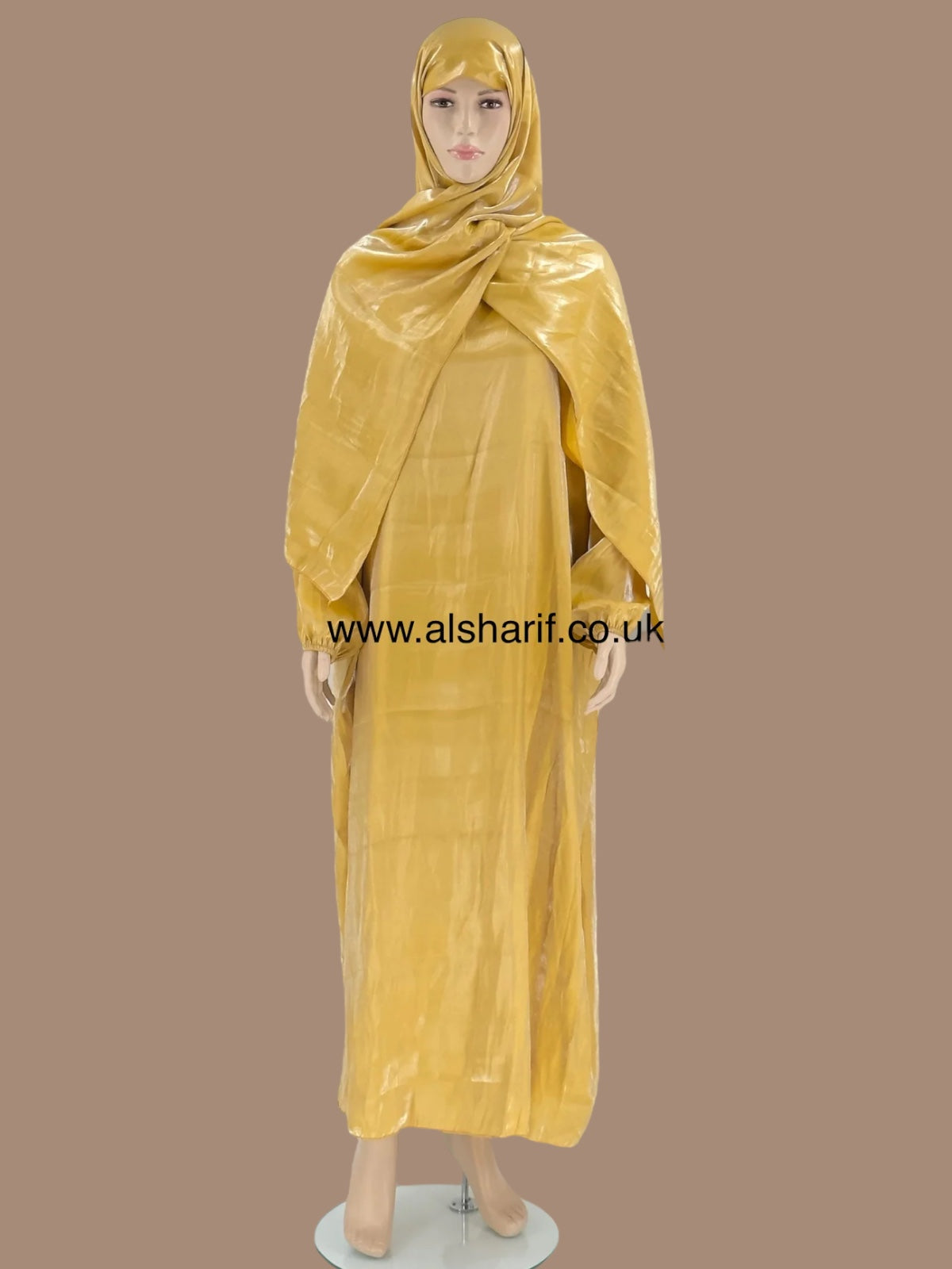 Organza Silk Abaya Dress With Attached Hijab - AB332