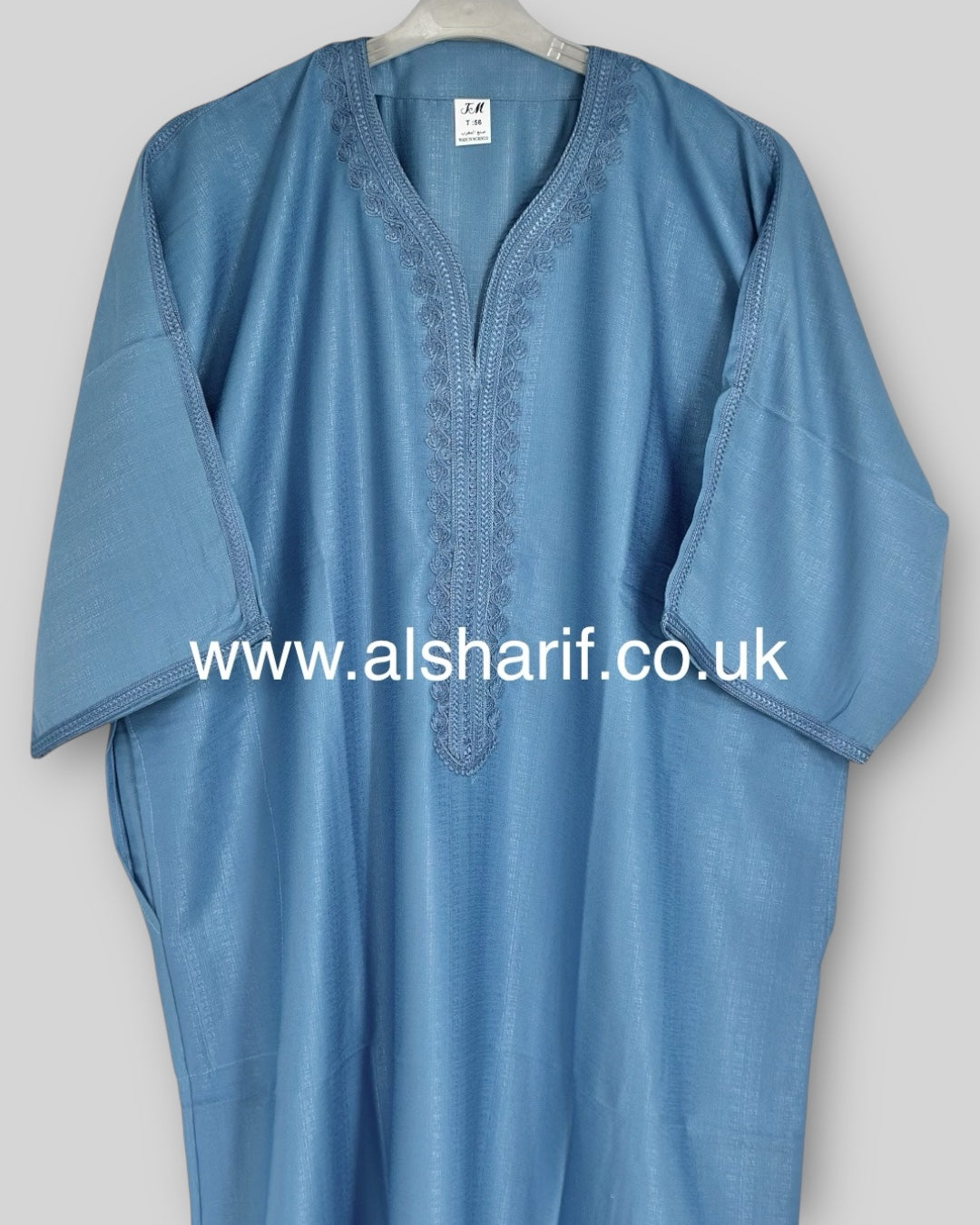 Light Blue Moroccan Thobe Jubba Gandoura M16