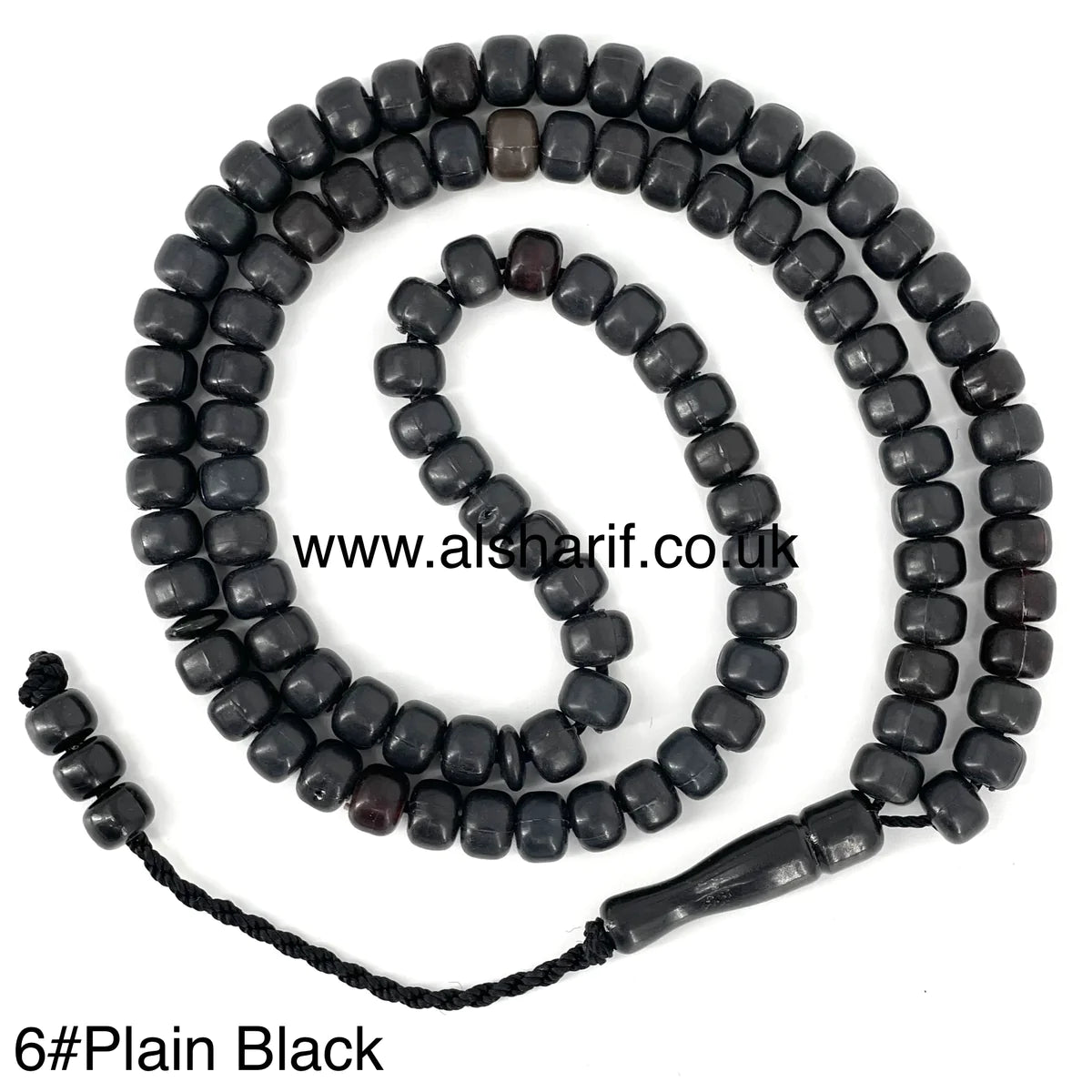Tasbeeh 99 Beads 6#Plain Black