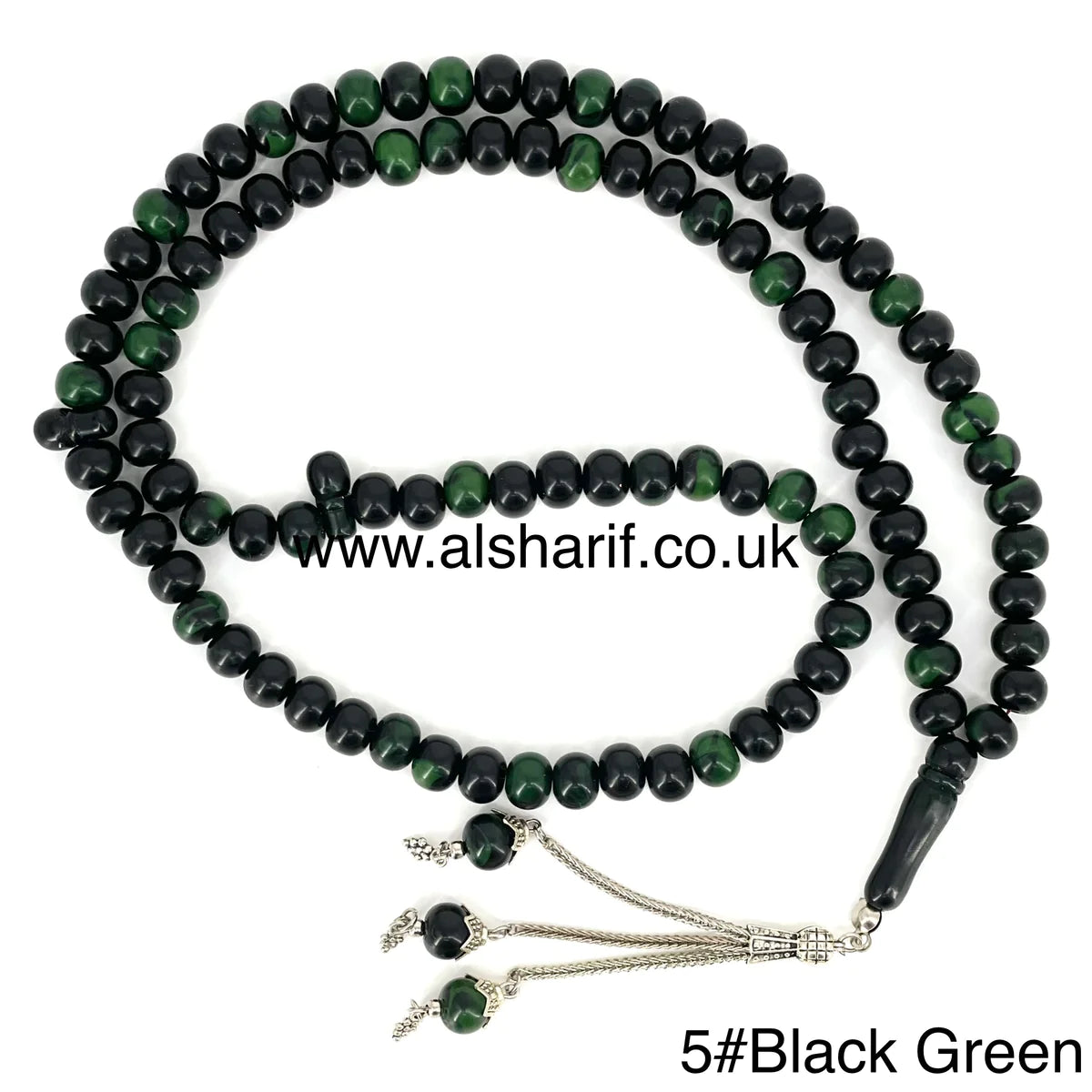 Tasbeeh 99 Beads 5#Black Green