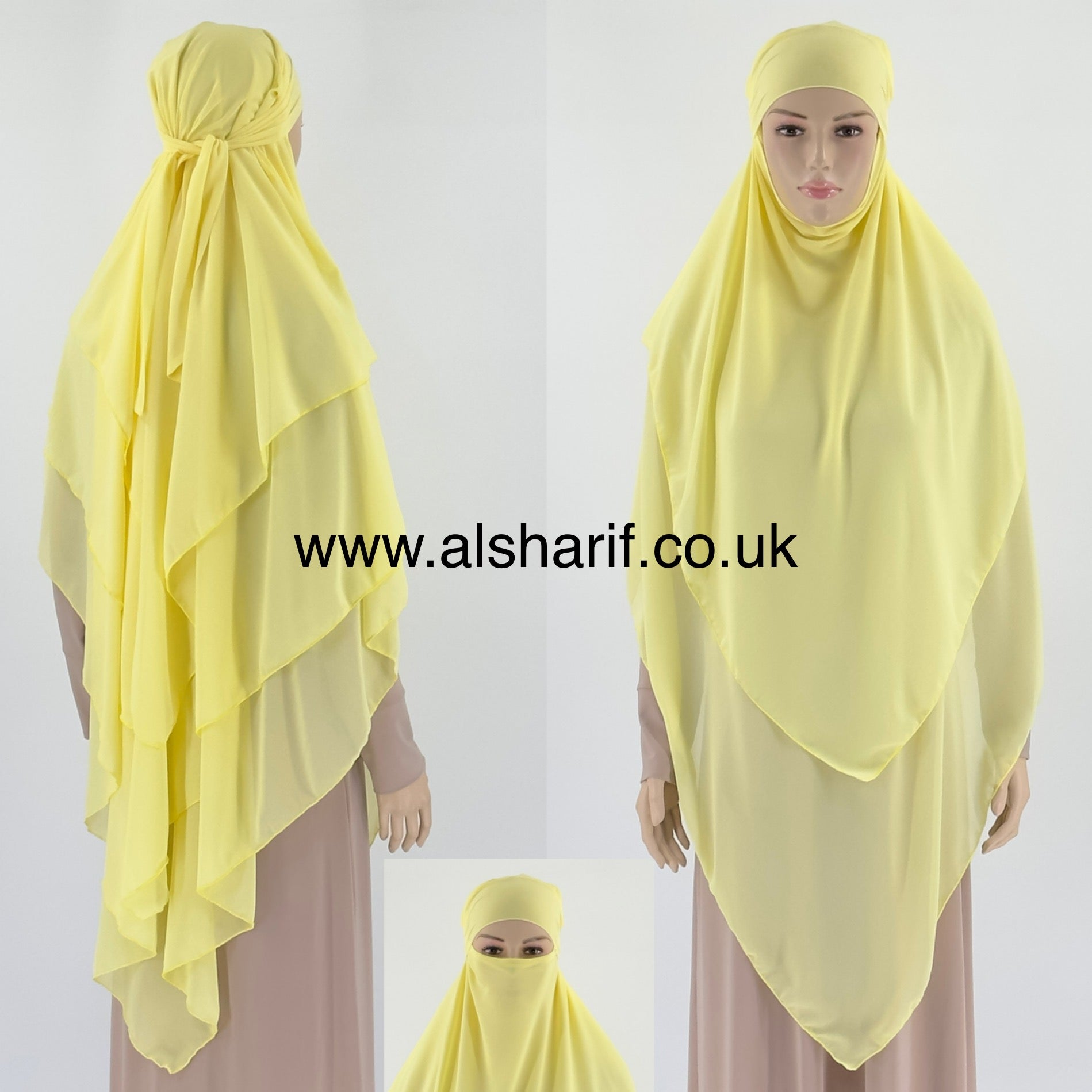 3 Layer Triangular Chiffon Khimar Hijab - KC15
