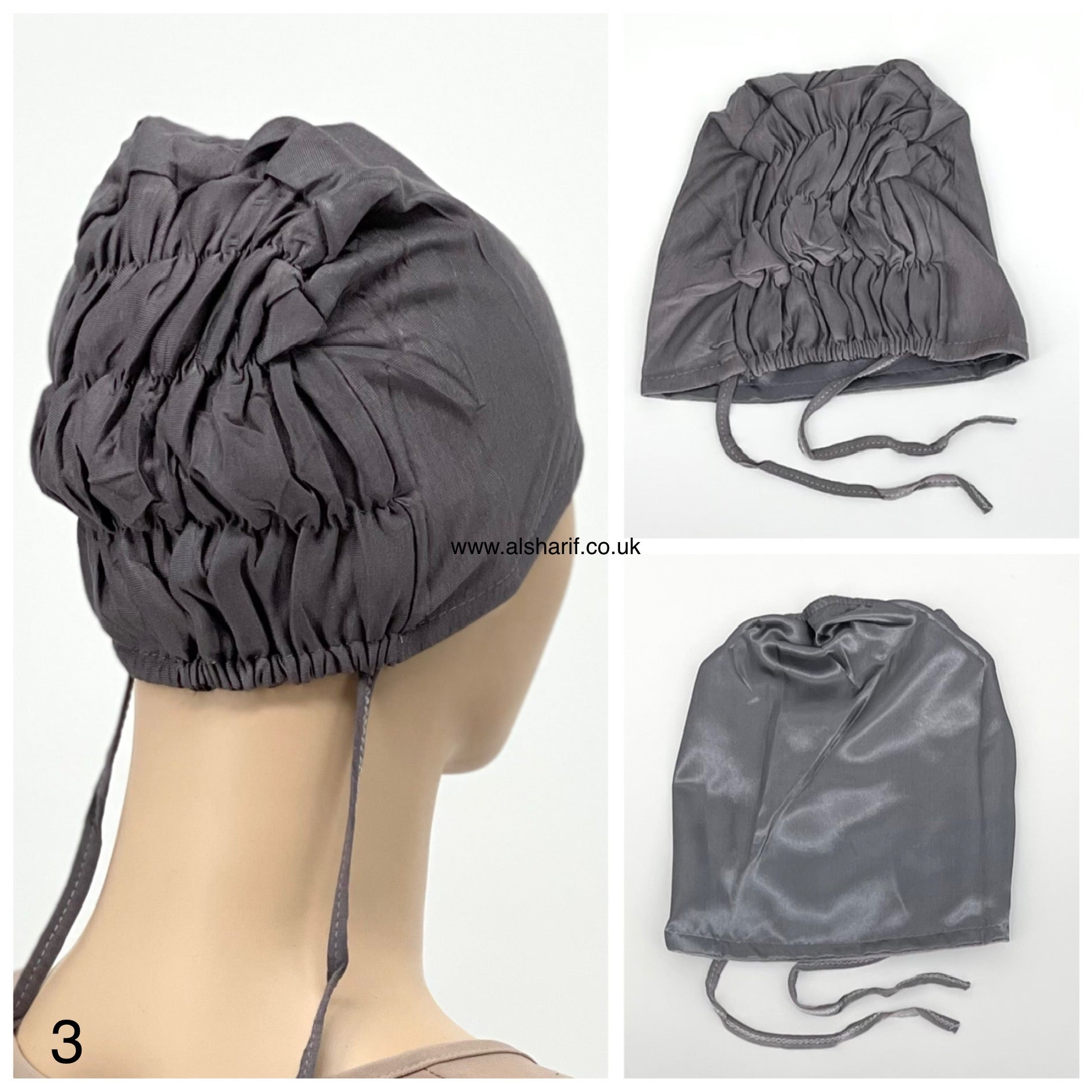 Premium Satin Lined Under Cap Bonnet with Tie Back Lace 3