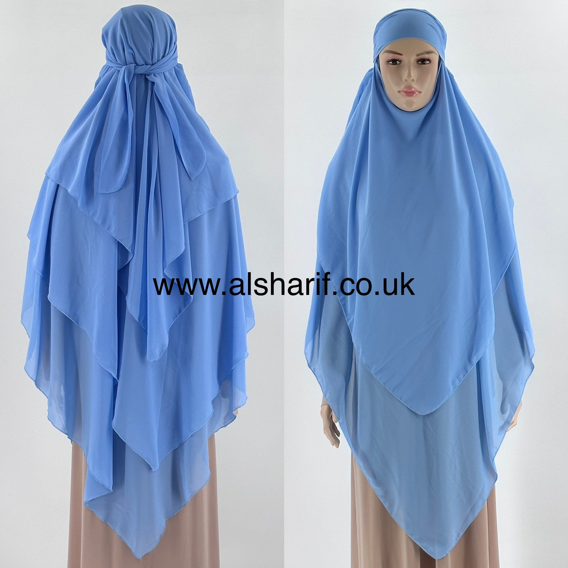 3 Layer Triangular Chiffon Khimar Hijab - KC9