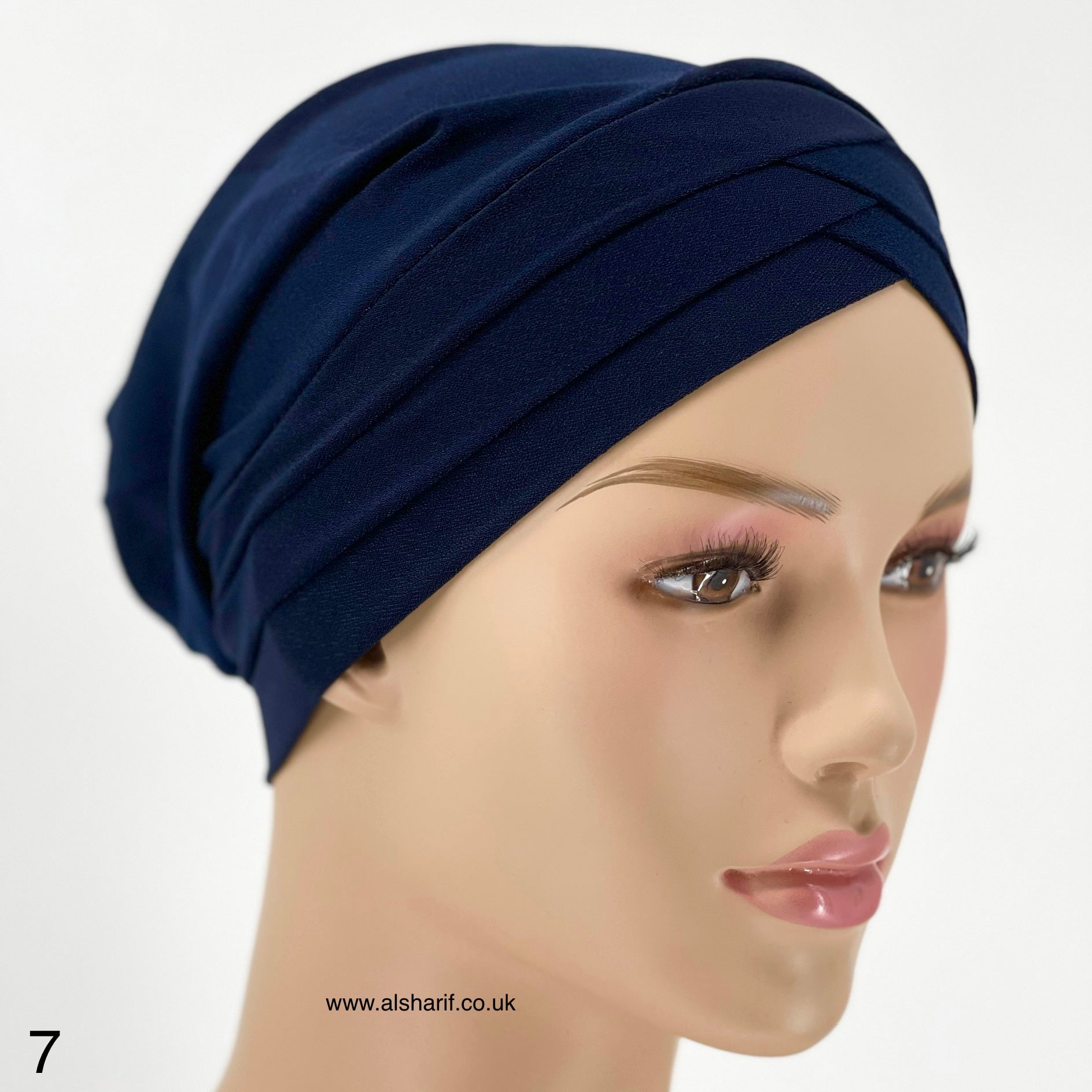 Turban Bonnet Criss Cross Hijab Underscarf 7 ( Navy)
