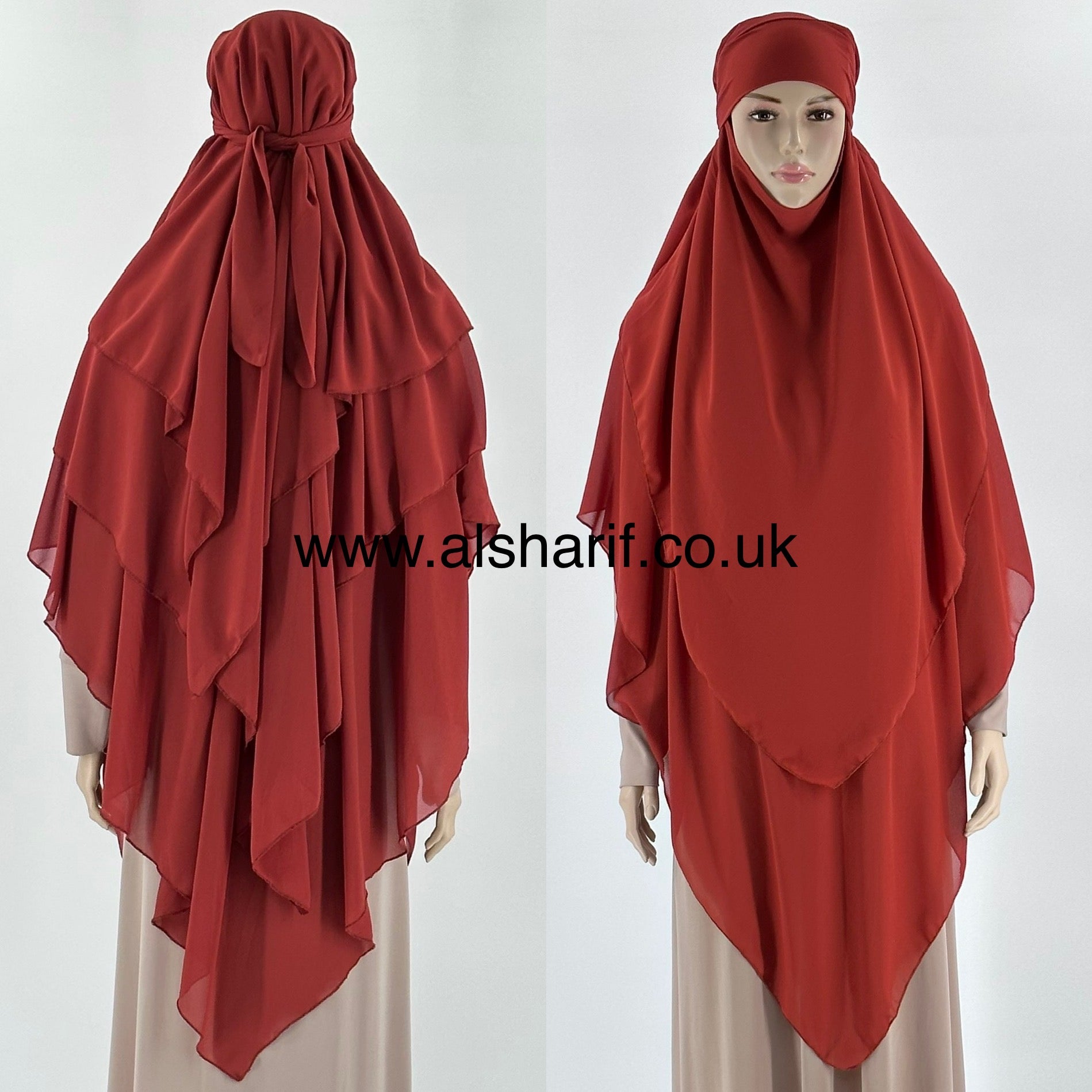 3 Layer Triangular Chiffon Khimar Hijab - KC3