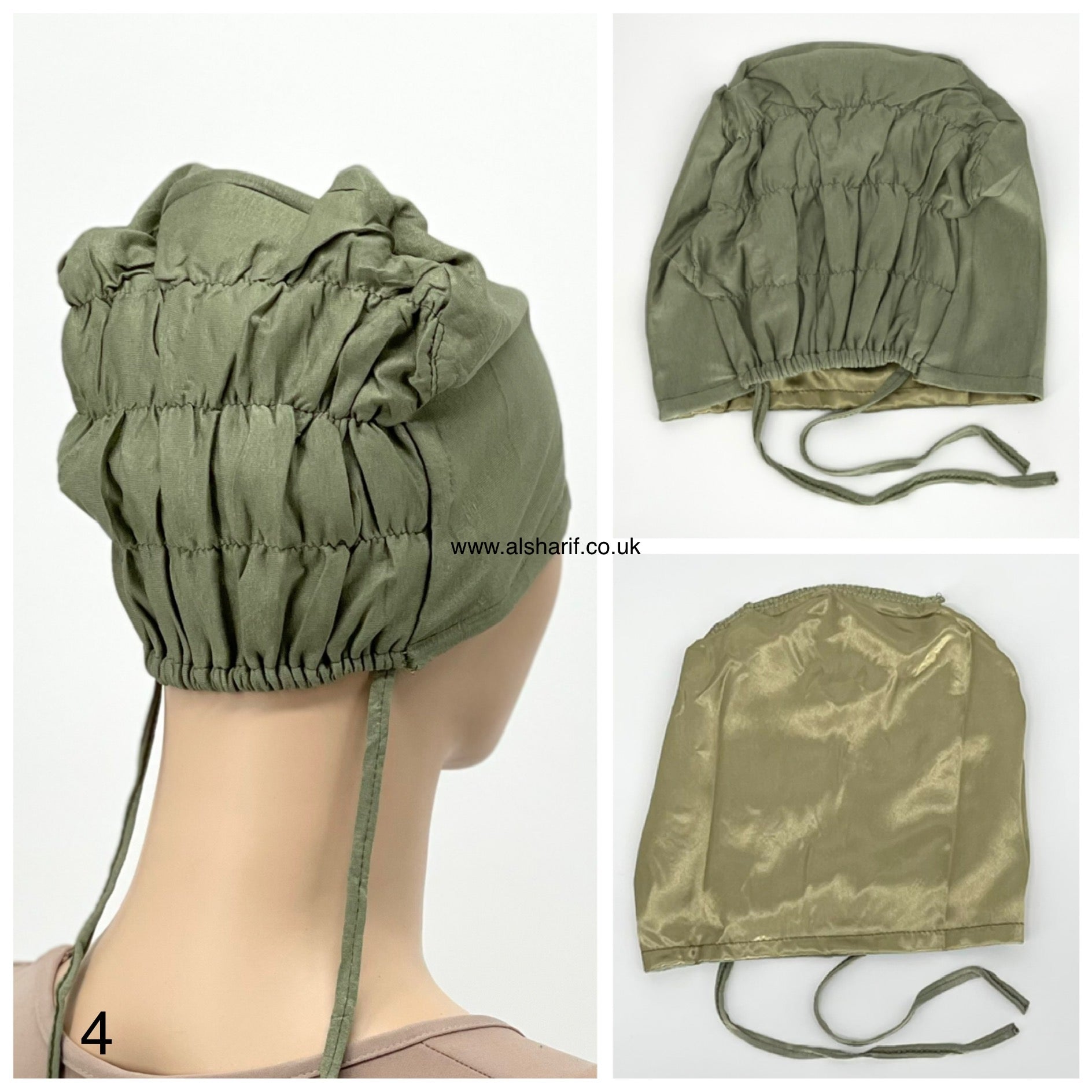 Premium Satin Lined Under Cap Bonnet with Tie Back Lace 4
