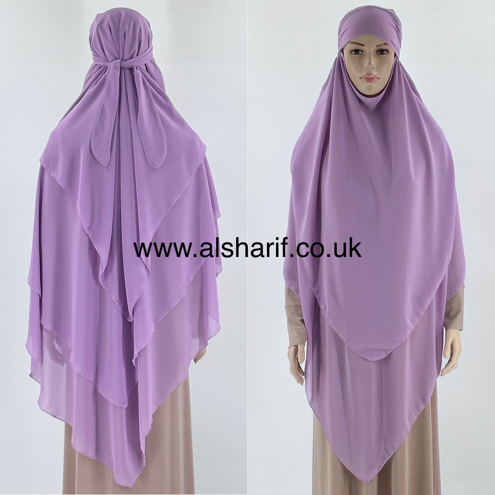 3 Layer Triangular Chiffon Khimar Hijab - KC7