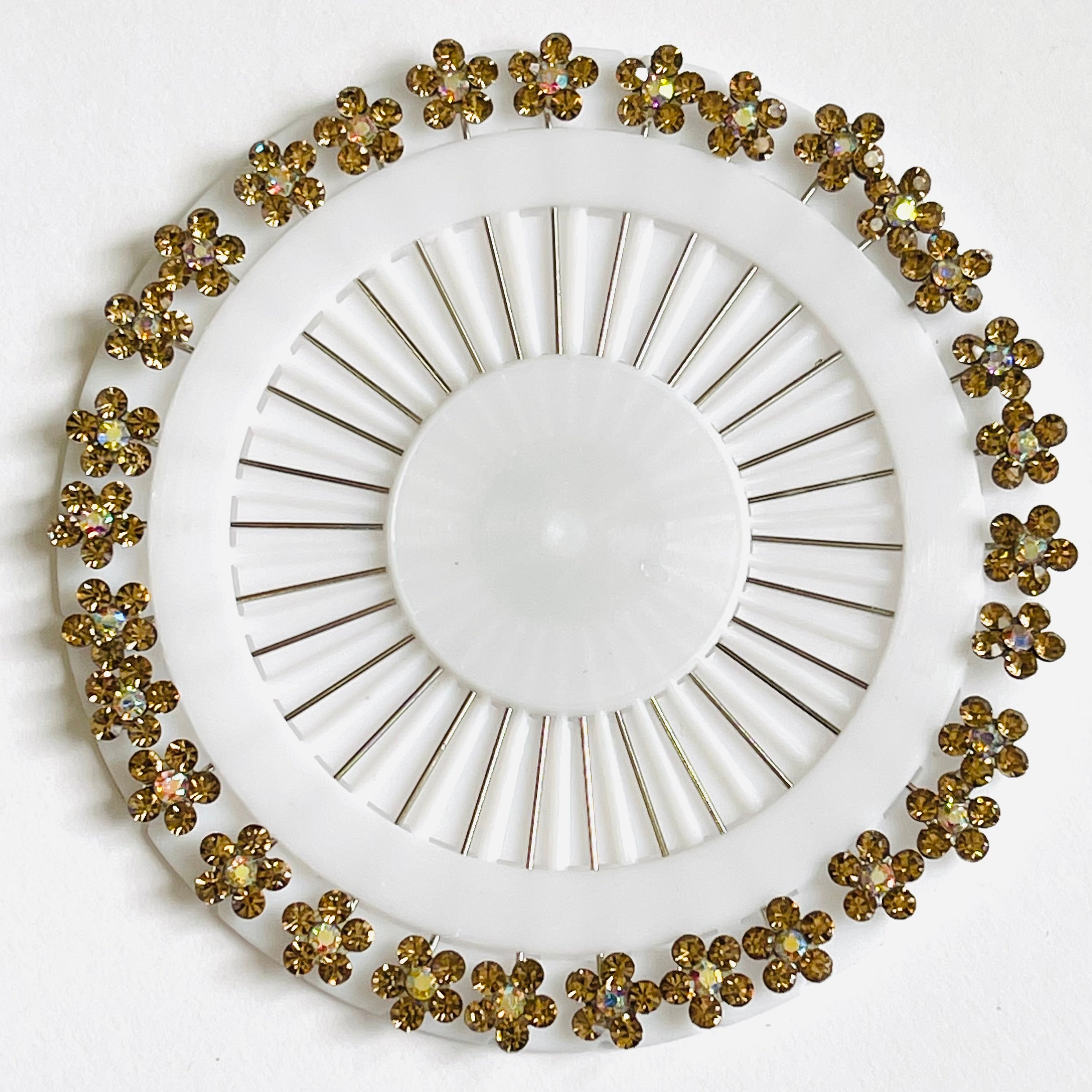 Set of 30 Gold Diamond Crystal Hijab Pins 4.5cm Long #25 - AL SHARIF STORE