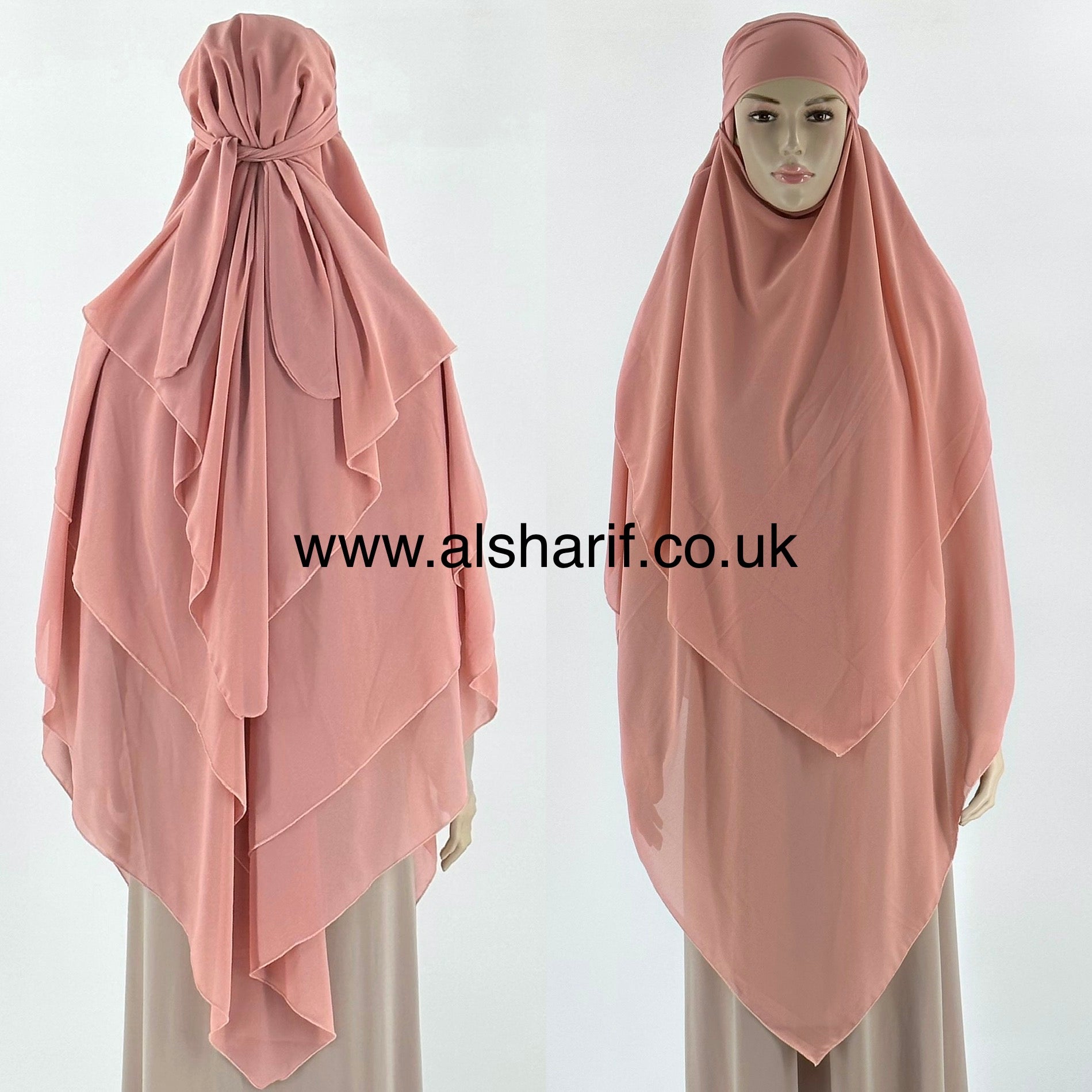 3 Layer Triangular Chiffon Khimar Hijab - KC8