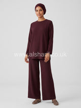 Belted Crepe Co-Ord Set with Wide Leg Trousers