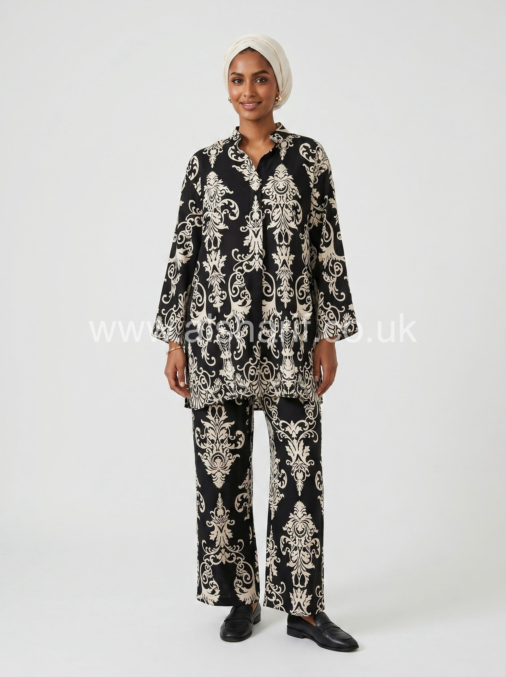 Co-Ord Set Longline Top & Wide Leg Trouser