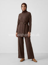 2 Piece Knitted Co-Ord Trouser Set with Belt