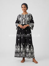 Three-Quarter Sleeve Maxi Dress