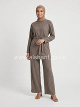 2 Piece Knitted Co-Ord Trouser Set with Belt