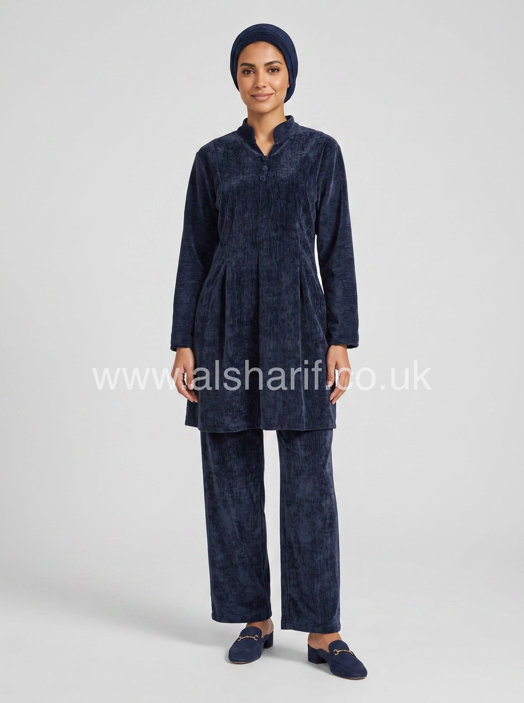 2 Piece Velvet Pleated Co-Ord Trouser Set with Belt