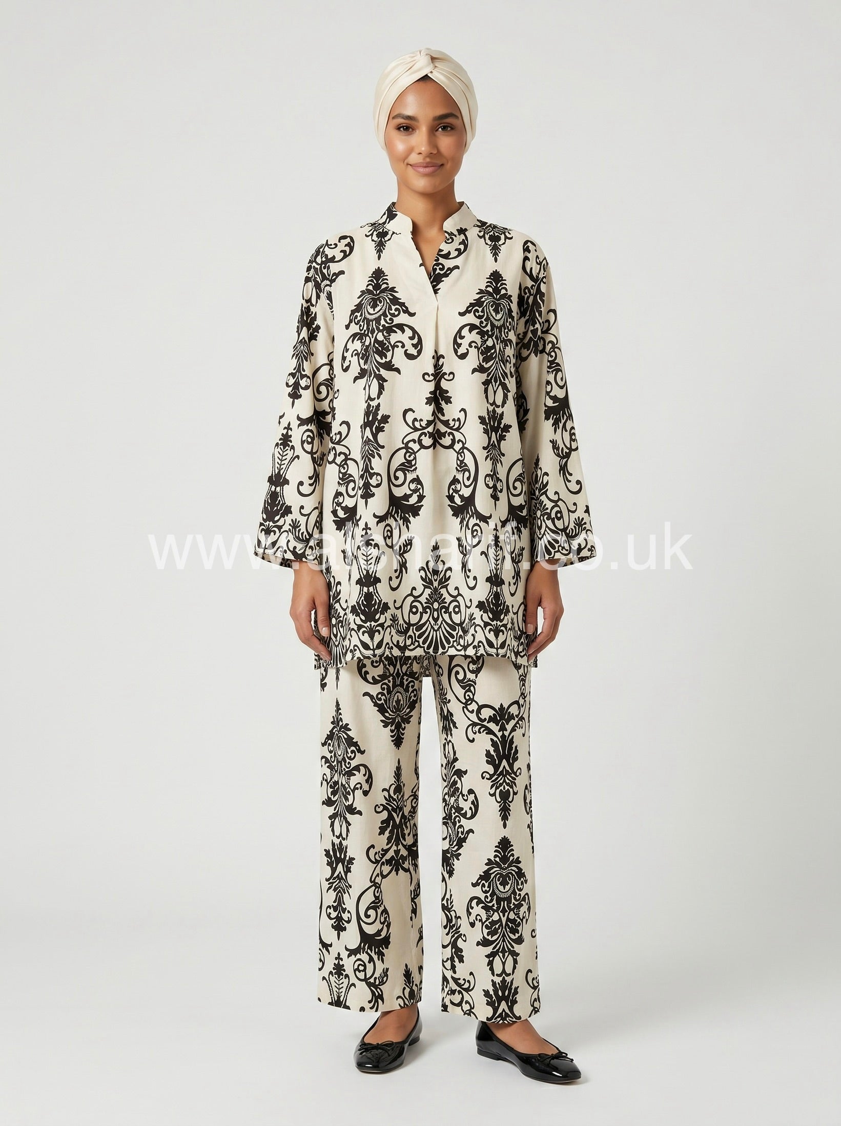 Co-Ord Set Longline Top & Wide Leg Trouser