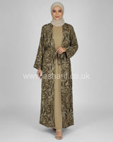 Satin 2 Piece Abaya Dress Set