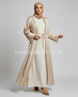 2 Piece Set Satin Abaya