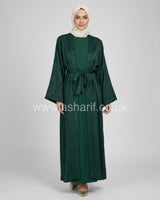 Satin 2 Piece Abaya Dress Set