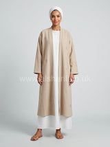 Embroidered Open Abaya Coat