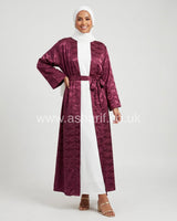Satin Maxi Cardigan with Belt 2 Side Pockets