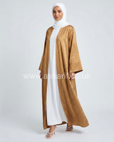 Satin Maxi Cardigan with Belt 2 Side Pockets