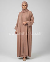 2 Piece Set Diamante Satin Abaya Dress