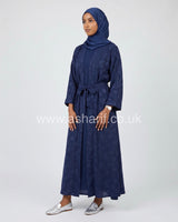 Floral Jacquard 2 Piece Abaya Dress Set